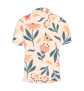 Polo con estampado floral botánico beige para hombre, camisa de golf informal de manga corta para verano - Product Image 2