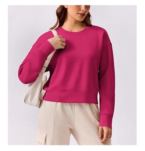 Sudadera de Algodón para Mujer, de Lujo, Manga Larga, Cuello Redondo, Hombros Caídos, Color Sólido, Cómoda, Talla Grande, del Mejor Precio, de Bangladesh - Product Image 1