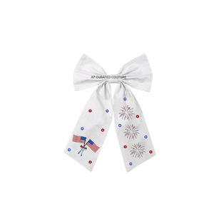 Lazo con Cuentas del 4 de Julio, Lazo Patriótico Hecho a Mano, Lazo con Cuentas de Estados Unidos, Accesorio con Cuentas de Bandera Americana, Lazo para el Cabello, Lazo Hecho a Mano de Primera Calidad - Product Image 6