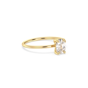 Bagues de fiançailles et de mariage REYES Fine Jewelry Luxury en or massif 14 carats avec diamant de laboratoire taille coussin 1 carat pour femmes. - Product Image 3