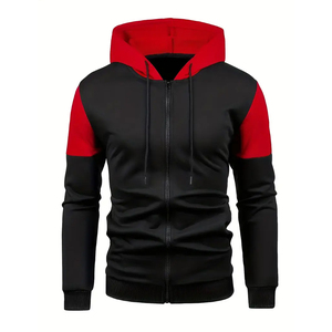Sudadera con Capucha Personalizada con Múltiples Paneles y Cremallera para Hombre, Sudadera Informal de Invierno de Forro Polar y Algodón, Impresión de Logotipo OEM - Product Image 4