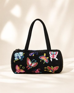 Sac à main artisanal en coton avec poignée, sac à bandoulière en coton, sac messager perlé en coton, sac à motif crabe vague - Product Image 2