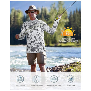 Sudadera con capucha para pescar para hombre, UPF 50 Plus, protección solar, manga larga, ligera, transpirable, de secado rápido, con protección UV - Product Image 4