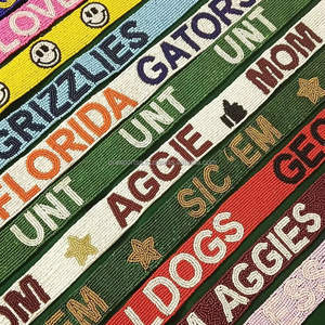 Modern Hotty Toddy Fight Tigers Go Blue Roll Tide Go Noles Beaded Bag <b>Strap</b> Handmade Embroidery Purse Belt <b>Crossbody</b> - Product Image 5