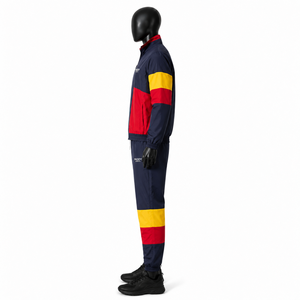 Custom Men Nylon Crinkle Tracksuit Retro Color Block Windbreaker Jacket and <b>Pants</b> Set Wholesale Streetwear Athletic Jogging Suit - Product Image 2