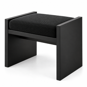 Taburete de Bar Geométrico Negro Dorado Premium |   Asiento Redondo Tapizado con Estructura Metálica Angular y Base Abierta, Mueble Moderno para Mostrador - Product Image 1