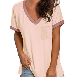 Camisetas premium de cuello en V para mujer, transpirables y a la moda, ideales para colecciones de moda moderna. - Product Image 6