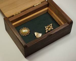 Retro Custom Wooden Jewelry Box Eco-friendly Nature Black Walnut Double Layer Jewelry <b>Storage</b> Box Ring Watch Organizer Box - Product Image 2