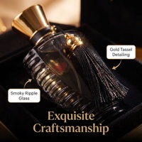 Parfum unisexe EDP Arabian Rose Oud 100 ml, tenue longue durée 8-12 h, flacon en verre ondulé fumé de luxe avec boîte cadeau en velours noir