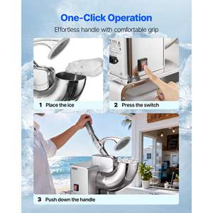 Máquina Comercial para Hacer Hielo Raspado de 4 Cuchillas Plateadas, 661 LBS/H, Motor Premium de 350W, Trituradora de Hielo Eléctrica, Contenedor Reemplazable para Hielo Raspado - Product Image 4