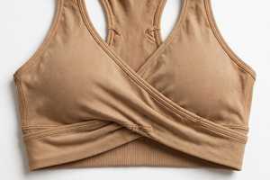 Conjunto de Yoga con Top Deportivo Cruzado en la Espalda y Leggings Beige de Poliamida de Cintura Alta con Relleno Extraíble - Product Image 6