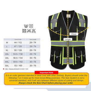 Gilet de sécurité réfléchissant à haute visibilité avec logo personnalisé imprimé, unisexe, en polyester, vêtements de travail, poches, fermeture éclair, BIG TEN APPAREL - Product Image 5