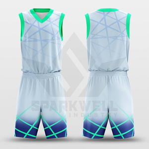 Conjunto de Camiseta de Baloncesto Sublimada Personalizada, sin Mangas, Cuello en V, Poliéster que Absorbe la Humedad, Ropa Deportiva para Adultos, Estampado Geométrico - Product Image 2