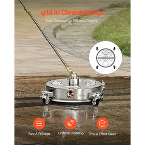Pulitore per Superfici in Acciaio Inox da 14 Pollici con 4 Ruote, Pressione Massima 4000 PSI, Attacco Rapido da 1/4 di Pollice per Accessori Idropulitrice - Product Image 2