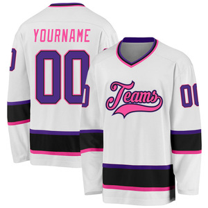 Ensemble de maillots de hockey sur glace unisexe imprimés en sérigraphie, manches longues, en spandex/polyester, service OEM, maillot de hockey sur glace à manches longues - Product Image 6