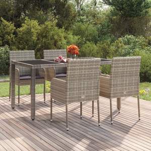 Ensemble de 4 chaises de jardin gris foncé - Product Image 1