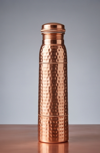 Bouteille artisanale en cuivre pur martelé, étanche, écologique, réutilisable, récipient à eau ayurvédique - Product Image 2