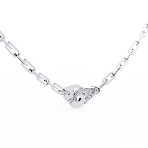 10K 14K 18K White Gold Rectangular Link Chain for Modern Women <b>Statement</b> Diamond Jewelery Collection Handcuff Diamond <b>Necklace</b> - Product Image 1