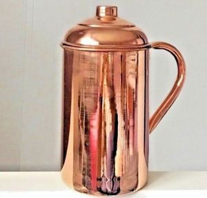 Ensemble de carafes en cuivre pour une culture de table raffinée en famille, service d'eau en métal avec verres, durable et réutilisable pour le service à table. - Product Image 6