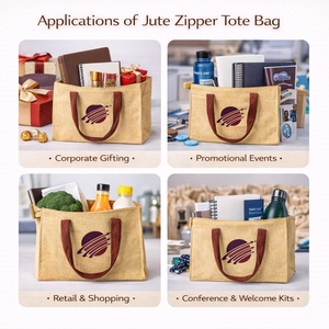 Bolsa de Compras Reutilizable Ecológica y Biodegradable de Juco con Cierre, Asas Reforzadas, para Regalos Corporativos, Eventos y Comercios - Product Image 4