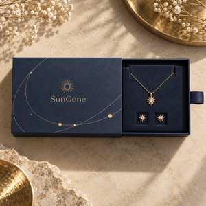 Boîte à tiroir coulissant SunGene Navy Atelier, emballage personnalisé pour bijoux fins - Product Image 2