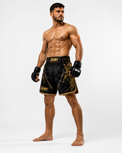 SHH Industries Custom Logo Muay Thai Shorts <b>Men</b> Luxury Satin Boxing Fight <b>Trunks</b> Kickboxing Martial Arts Training Wear Wholesale - Product Image 4