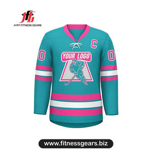 Maillot de hockey sur glace personnalisé, rayé bleu, jaune et blanc, manches longues, col rond, unisexe, adulte, polyester anti-humidité - Product Image 6