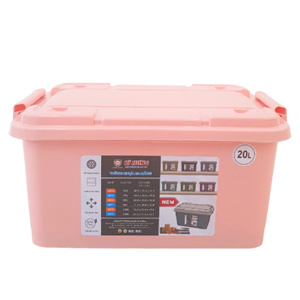 20L Modern Multifunctional <b>Plastic</b> Food Container with <b>Wheels</b> Stackable Waterproof Lid Rectangle Design - Product Image 1