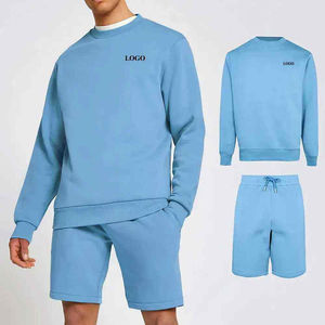 Conjuntos de Pantalones Cortos Personalizados de Alta Calidad para Hombre, Ropa Casual, Camiseta + Pantalones Cortos, Tejido Transpirable, Color Azul Cielo, Ropa para Exteriores - Product Image 2