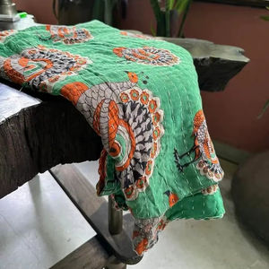 Wholesale Bengali Gudri Bohemian Kantha <b>Quilts</b> Handmade Vintage Reversible Eco-Friendly 30 Fabric Count Cotton Bedspread <b>Throw</b> - Product Image 1
