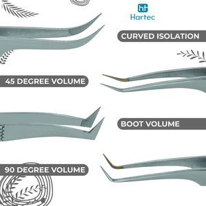 Pinces à fibres en acier inoxydable de qualité chirurgicale pour extensions de cils en volume, outil personnalisé, lot de 4 pinces à cils argentées - Product Image 6