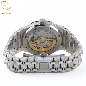 นาฬิกาเพชรโมอิสซาไนต์ D VVS แบบกำหนดเอง ผ่านการทดสอบเพชร หน้าปัดแบบอารบิก แสดงวันที่อัตโนมัติ ประดับเพชรเต็มเรือน สไตล์ฮิปฮอปสำหรับผู้ชาย - Product Image 6