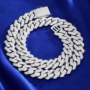 Cadena Cubana con Diamantes de Moissanita para Unisex, Plata de Ley 925, Collar Personalizado con Incrustaciones de Diamantes para Moda Urbana - Product Image 6