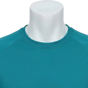 T-shirt à manches courtes pour homme, couleur turquoise, col rond, coupe classique, tricoté, décontracté, séchage rapide, couleur unie - Product Image 4