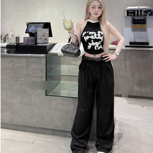 Ensemble sportif décontracté deux pièces long pour femme, coupe ajustée, couleur unie, été, coton confortable, lavable, emballage personnalisé, Vietnam - Product Image 2