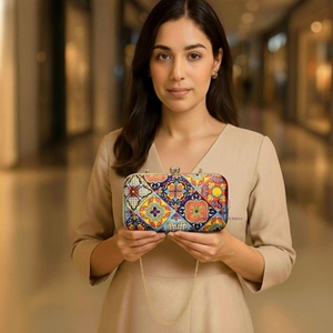 Sac à main tendance pour femme, imprimé fleurs, pochette de soirée, sac à main de luxe avec chaîne détachable pour femme - Product Image 3