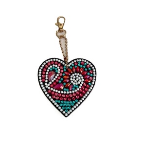 Porte-clés fait main, porte-clés en perles de rocaille, porte-clés de Noël, cadeau écologique, sangle brodée, breloque décorative, personnalisable - Product Image 5