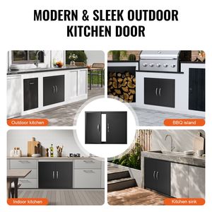 Maniglie verticali da 31W x 24H pollici per porte da cucina esterne, maniglie a filo per pannelli freddi, accessori per mobili da cucina - Product Image 6