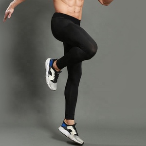 Leggings de Compresión para Hombre Tabarmor, Largos, de Color Sólido, con Cintura Elástica de Spandex y Nailon, Logotipo Pro Combat - Product Image 3