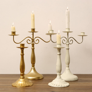 5 Arms Metal Candelabra Candlestick Silver European Elegant Candle Holder for Home Decoration - Product Image 2