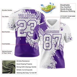 Camiseta de Fútbol Americano Personalizada para Hombre, Negra y Roja, Cuello en V, Manga Corta, Nombre del Equipo y Número Impresos por Sublimación, Absorbe la Humedad - Product Image 5