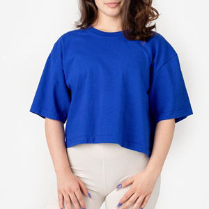 Camiseta Deportiva para Mujer, 100% Algodón, Manga Corta, Corte Recto, Transpirable, Cómoda, Holgada, Estilo Oversize, Verano, Personalizable - Product Image 3