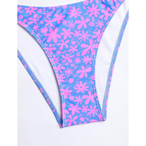 Conjunto de bikini push-up con aros, estampado floral, corte alto, traje de baño de dos piezas para mujer, biquini de verano - Product Image 3