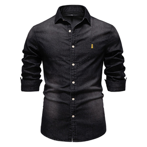 Chemises décontractées pour hommes en tricot boutonnées 100% coton respirant pour un style quotidien - Product Image 5