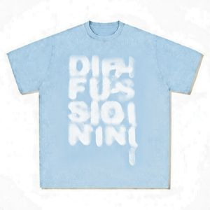 T-shirt personnalisé délavé style vintage, imprimé par pulvérisation, streetwear, coupe oversize, 100% polyester, unisexe, décontracté, été, respirant, col rond, Lebond, ample - Product Image 2