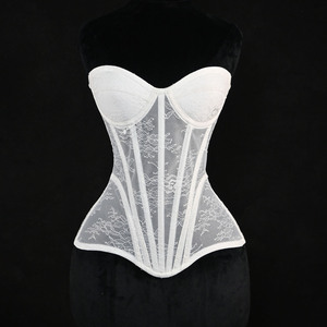 Corsé de malla gótico transpirable de secado rápido con control medio, faja reductora de cintura y busto, con varillas de acero - Product Image 1