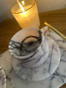 Luxury Handcrafted <b>Marble</b> Coster <b>Set</b> With Modern Turkish <b>Coffee</b> Design For Elegant Drinkware and Luxury <b>Table</b> Decor - Product Image 5
