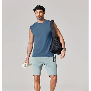 Men Sleeveless T-<b>Shirt</b> <b>100</b>% <b>Polyester</b> Solid Eco-Friendly Athletic Tank Top Breathable Quick Dry Anti-Pilling Lightweight - Product Image 3