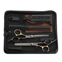 Ensemble de ciseaux de barbier professionnels en acier inoxydable, lame aiguisée, design pliable, durable, écologique, manche long, pour droitiers