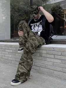 <b>Mens</b> Denim Baggy Pants with Cargo Pockets Mid Weight Casual Streetwear Wide Leg <b>Jeans</b> Hip Hop Skater Trousers - Product Image 3
